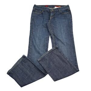 X2 Pants Womens 8L Blue Bootcut Low Rise Button Zip Raw Wash Quality Denim Jeans